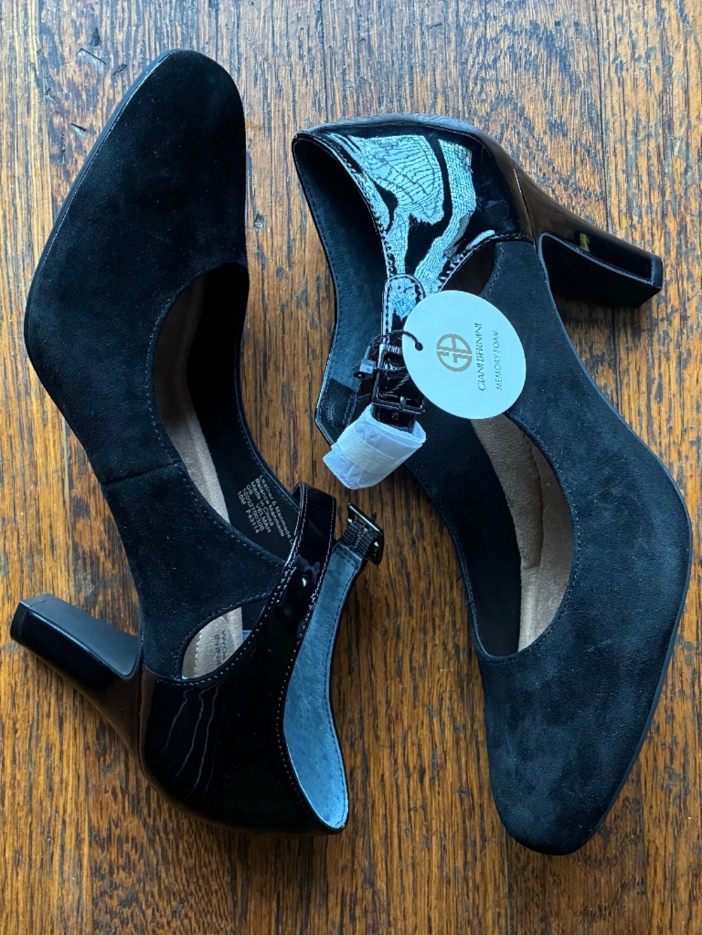 Giani Bernini [Velma Black] Suede/Leather Memory Foam Mary Jane Pumps